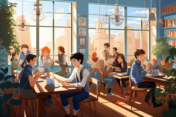 group of students in classroom