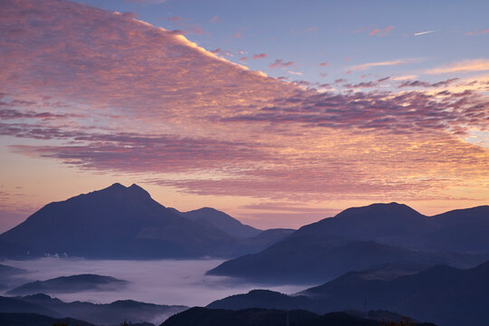 Yufudake at dawn, Japan,Oita Prefecture,Yufu, Oita