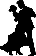 Couple Dancing Silhouette Illustration