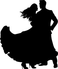 Couple Dancing Silhouette Illustration