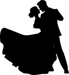 Couple Dancing Silhouette Illustration
