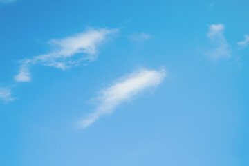 Background with a pair of light, white clouds and a blue sky