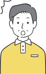 驚いているおじいさんのイラスト