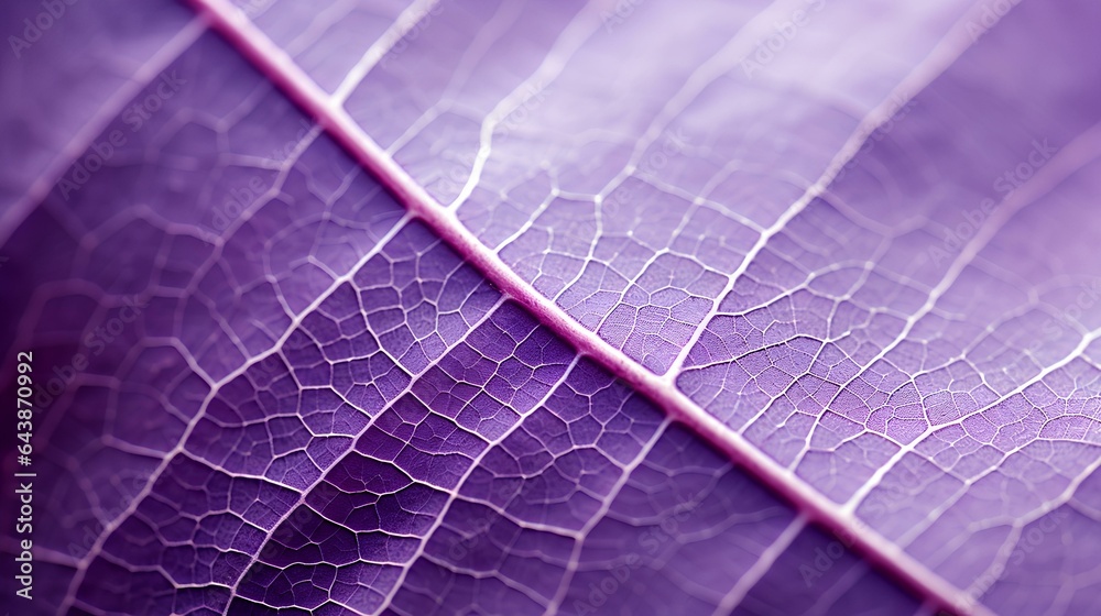 Wall mural detail of a purple leaf in macro with clear texture. generative ai