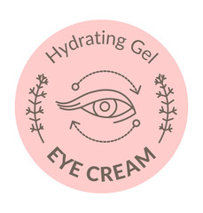 Eye cream, hydrating gel, label cosmetic product