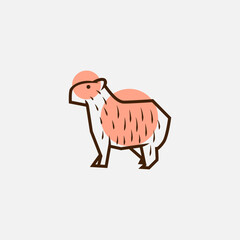 vector capybara logo design vector illustration