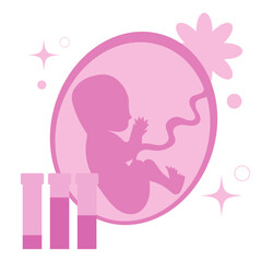 pregnancy baby fetus in flat illustration