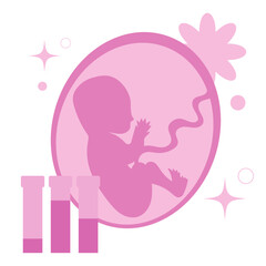 pregnancy baby fetus in flat illustration