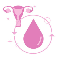 menstruation period cycle monthly in flat illustration