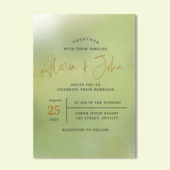 abstract texture watercolor wedding template design
