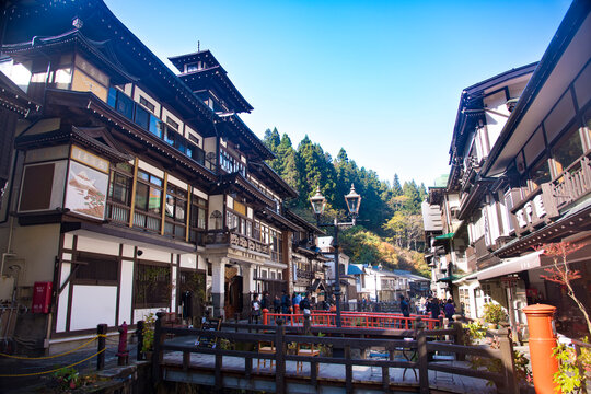 Ginzan Onsen hot spring, Japan,Yamagata Prefecture,Obanazawa, Yamagata