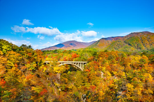 Naruko Gorge in autumn, Japan,Miyagi prefecture,Osaki, Miyagi