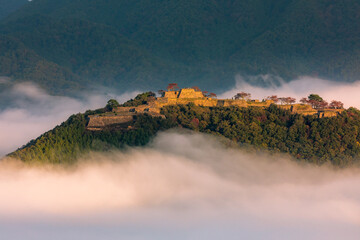 Sea of clouds and the ruins of Takeda Castle, Hyogo Prefecture,Asago, Hyogo,Japan