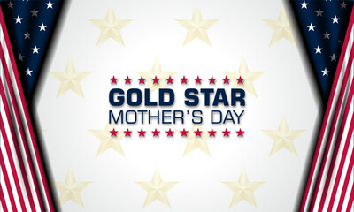 Gold star mothers day background vector illustration