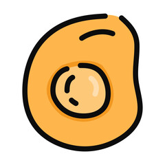 Omelet egg single icon in flat color style