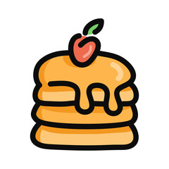 Pancake single icon in flat color style