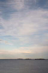 A picturesque seascape on a beautiful summer morning on the coast of Finland