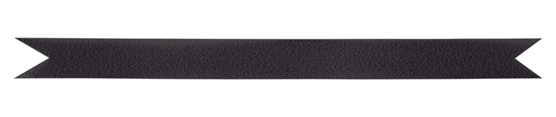 Black gift bow ribbon isolated on transparent background.