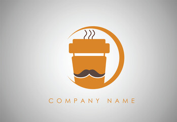 Coffee shop , house logo template and tea cups real stage logo.