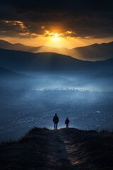 Couple's Mountain Sunset