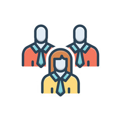 Color illustrationicon for executives 