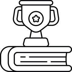 book with trophy line icon design style