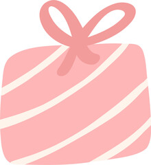 Cute birthday gif box doodle flat design illustration
