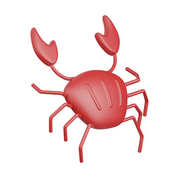 3d rendering crab isolated useful for food, allergen, allergy, disease and antigen design element