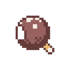Pixel Art Popsicle Ice Cream. Retro 8 bit Style Ice Cream on a Stick Illustration. Ideal for Sticker, Retro Decorative Element, Game Asset, Emoji, Patch or Cute Geek Avatar.	
