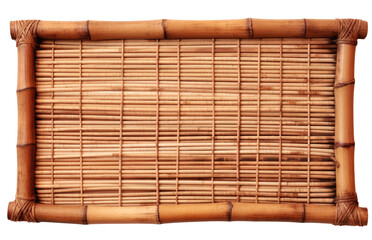 Empty bamboo tray isolated on transparent background