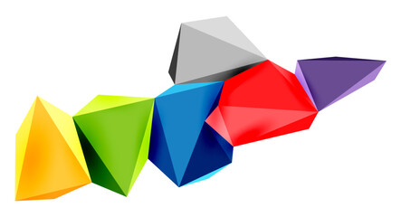 3d low poly triangle design elements