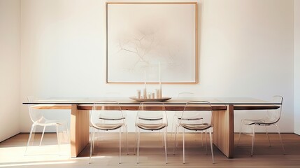 Serene Sophistication: Minimalistic Dining Room Elegance. Generative AI 5