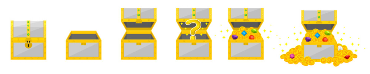 ポイントコインの宝箱セットイラスト※Affinity Designer作成svgファイル	