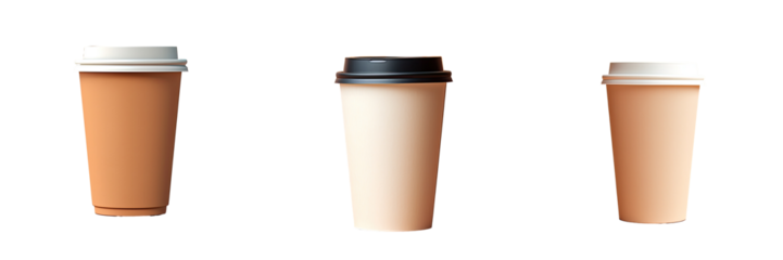Takeaway coffee in a cup alone on a transparent background