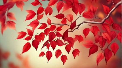 Red autumn leaves background.