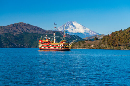 Lake Ashinoko in Winter, Kanagawa Prefecture,Hakone Machi,Lake Ashi,Japan