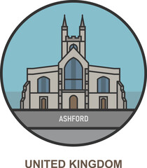 Fototapeta premium Ashford. Cities and towns in United Kingdom