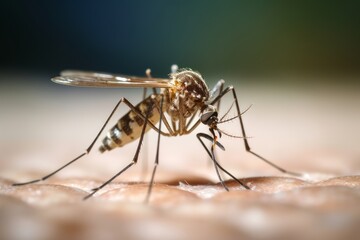 Fototapeta premium close-up of a mosquito sucking blood