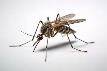 close-up of a mosquito sucking blood