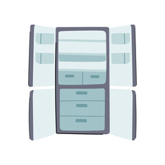 kitchen fridge cartoon. refrigerator home, freezer door, appliance food kitchen fridge sign. isolated symbol vector illustration