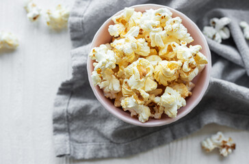 Tasty salted homemade popcorn