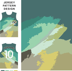 Abstract green concept vector jersey pattern template for printing or sublimation sports uniforms football volleyball basketball e-sports cycling and fishing Free Vector.