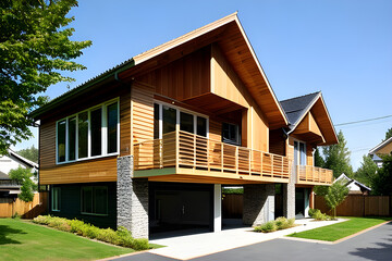 modern house in the suburbs