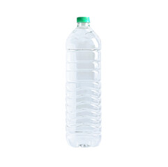 Plastic water bottle isolated on white background with clipping path, mineral, healthy concept.