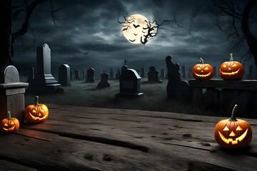 halloween background with pumpkin and bats 4k HD quality photo. 