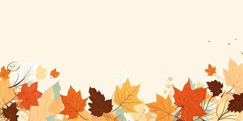 Naklejka na ściany i meble Abstract autumn beauty leaves frame. Seasonal nature art. Fall foliage design. Vibrant October colors. Red and yellow leaves. Colorful leaf border. Fall season illustration
