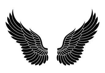 Angel wings silhouette vector design
