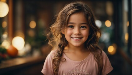 Obraz premium portrait of a happy and smiley face kid looking at camera