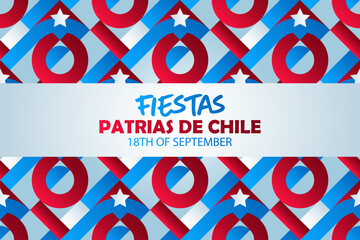 seamless pattern of Chile independence day celebration.