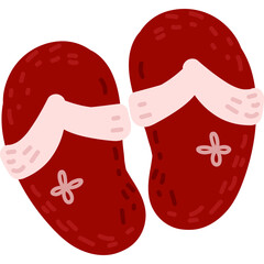 Red sandal cartoon illustration